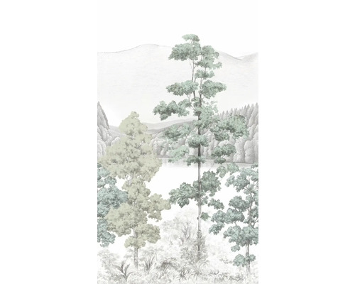 Tapeta s lesní krajinou a stromy