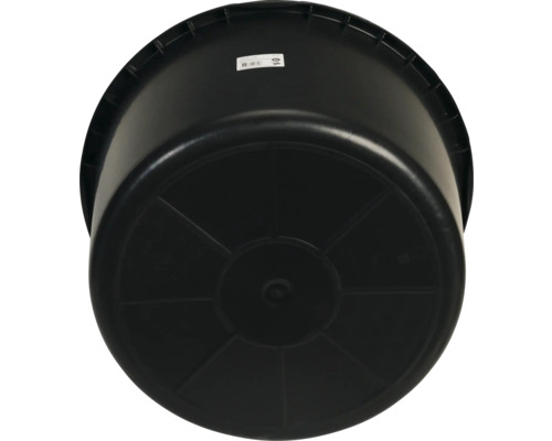 Černá plastová nádoba na maltu zespodu