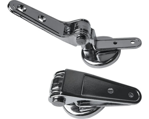 Dva kovové záchodové kryty pantů