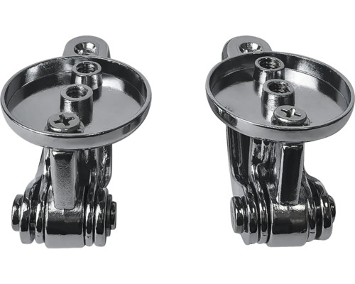 Dva chromované držáky sprchové tyče