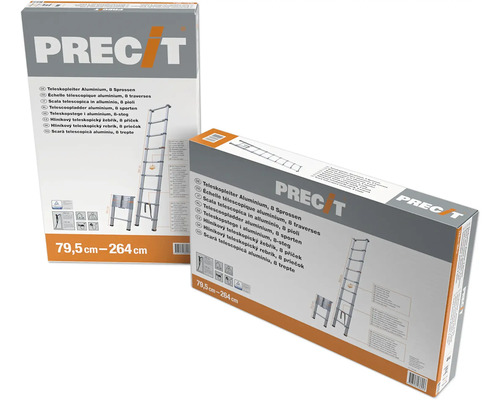 Balení hliníkového teleskopického žebříku s osmi příčkami