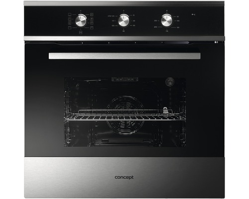 Vestavná trouba s ovládacími knoflíky a průhledným okénkem