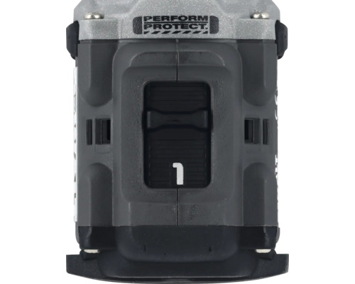 Detailní záběr baterie s nápisem Perform Protect