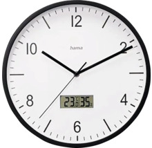 Analogové nástěnné hodiny s ukazatelem teploty a vlhkosti