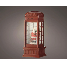 Dekorativní sněhová koule ve tvaru telefonní budky s figurkou Santa Clause