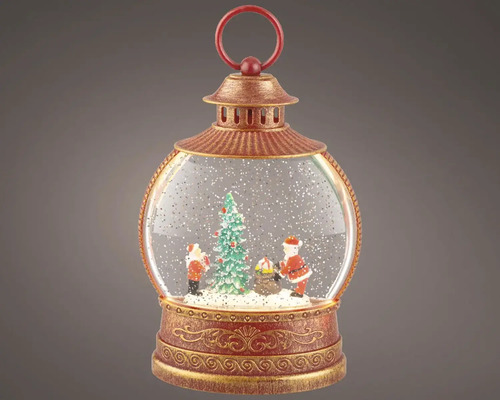 Sněhová koule s vánočním stromkem a figurkami Santa Clause