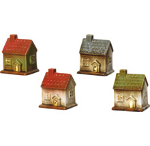 Různé keramické domy jako dekorace