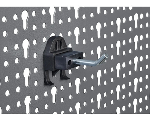 Háček na děrovanou desku pro uložení nářadí
