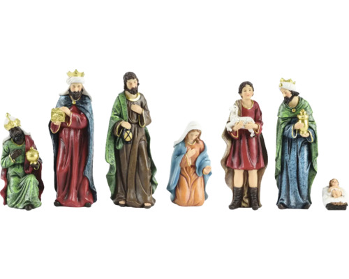 Sada figurek betlému s Ježíškem, Marií, Josefem a Třemi králi