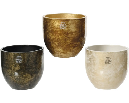 Tři květináče s potiskem Každý kus je originál, vyrobeno v Portugalsku
