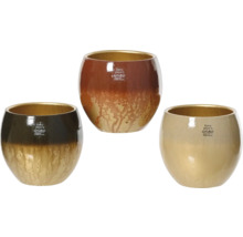 Tři glazované keramické květináče