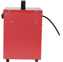 Svářečka červené barvy s černým kabelem a držadlem