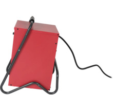 Červený ohřívač s kabelem a rámem