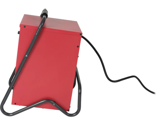 Červený ohřívač s kabelem a rámem