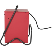 Červená svářečka s černým kabelem