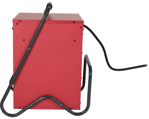 Červená svářečka s černým kabelem