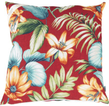 Čtvercový dekorativní polštář s květinovým a listovým vzorem