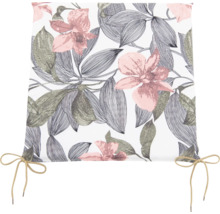 Roleta s květinovým vzorem a vázacími pásky