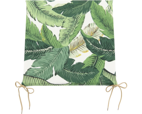 Dekorační polštář se vzorem listů a vázacími pásky