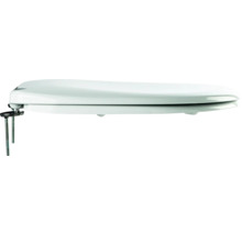 Bílé záchodové prkénko s upevňovacím materiálem