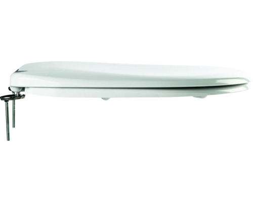 Bílé záchodové prkénko s upevňovacím materiálem