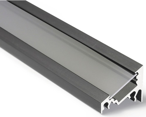 Profil FK technics FKU60 pro LED plexi 2m hliník černý elox Hliníkový profil pro LED pásky s krytem