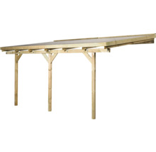 Dřevěný carport s rovnou střechou pro venkovní použití