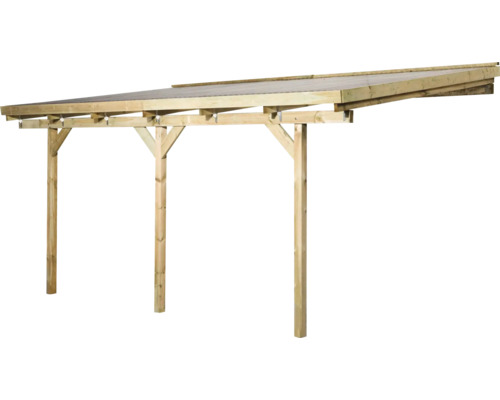 Dřevěný carport s rovnou střechou pro venkovní použití