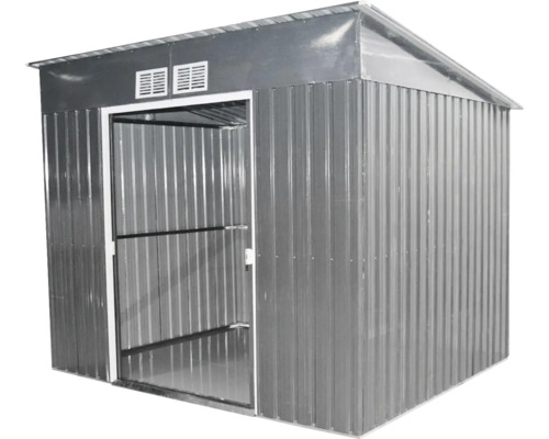 Kovová zahradní chatka s otevřeným vchodem