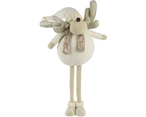 Dekorativní los s čepicí a šálou jako vánoční dekorace