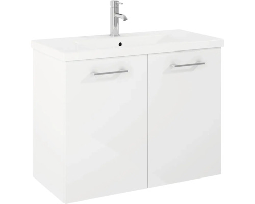 Zápustné umyvadlo Jika PONTA sanitární keramika bílá 830 mm H8105140001041 Skříňka pod umyvadlo se dvěma dvířky a vodovodní baterií