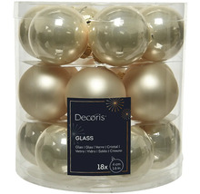 Sada 18 skleněných vánočních koulí Decoris, průměr 4 cm