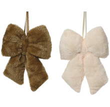 Dvě plyšové mašle k zavěšení.