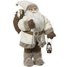 Dekorativní Santa Claus s pytlem a lucernou