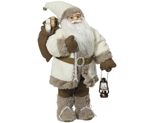 Dekorativní Santa Claus s pytlem a lucernou