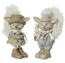 Dvě dekorativní figurky veverek s doplňky