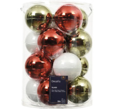 Balení šestnácti skleněných vánočních koulí