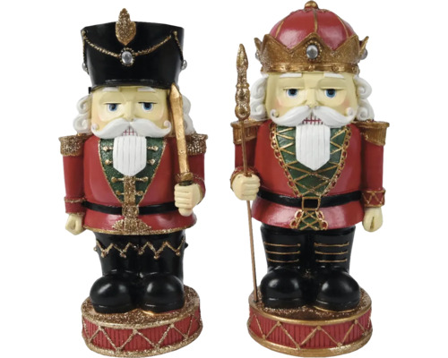 Dvě dekorativní figurky louskáčků v tradiční uniformě