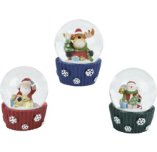 Sněhové koule s Santa Clausem, sněhulákem a losem jako dekorace