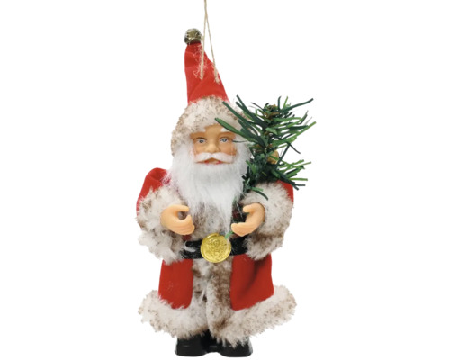 Figurka Santa Clause se stromem a zvonkem jako ozdoba vánočního stromku