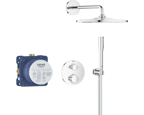 Sprchový systém Grohe Rainshower SmartActive s hlavovou sprchou, ruční sprchou, termostatem a podomítkovou instalační jednotkou