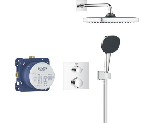 Sprchový systém Grohe Rainshower SmartActive s horní sprchou, ruční sprchou a podomítkovým termostatem