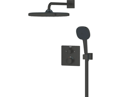 Sprchový set s hlavovou sprchou, ruční sprchou a termostatem