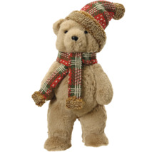 Plyšový medvěd s čepicí a šálou