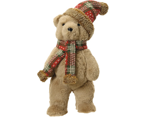 Plyšový medvěd s čepicí 41 cm Plyšový medvěd s čepicí a šálou