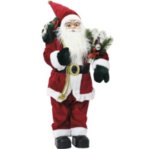 Figurka Santa Clause s pytlem dárků a sněžnicemi