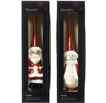 Skleněné ozdoby na vánoční stromeček, Santa Claus a sněhulák v balení