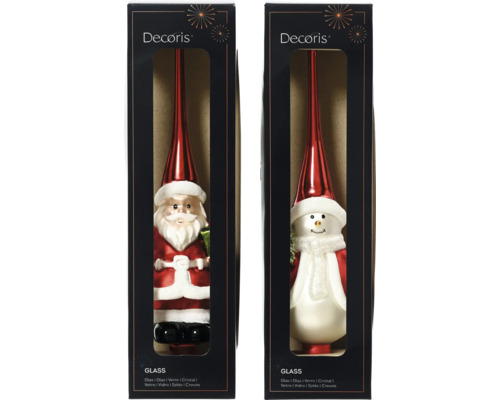 Skleněné ozdoby na vánoční stromeček, Santa Claus a sněhulák v balení