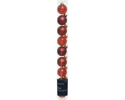 Skleněné vánoční koule Decoris, různé designy v sadě