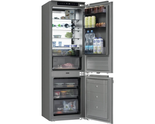 Otevřená kombinovaná chladnička s mrazákem s potravinami